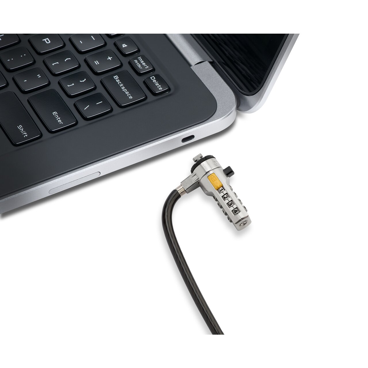 Pengunci laptop dengan menggunakan kabel besi