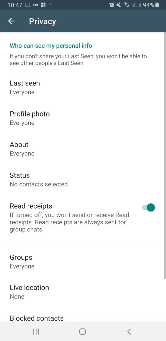 Cara menonaktifkan status online di aplikasi WhatsApp